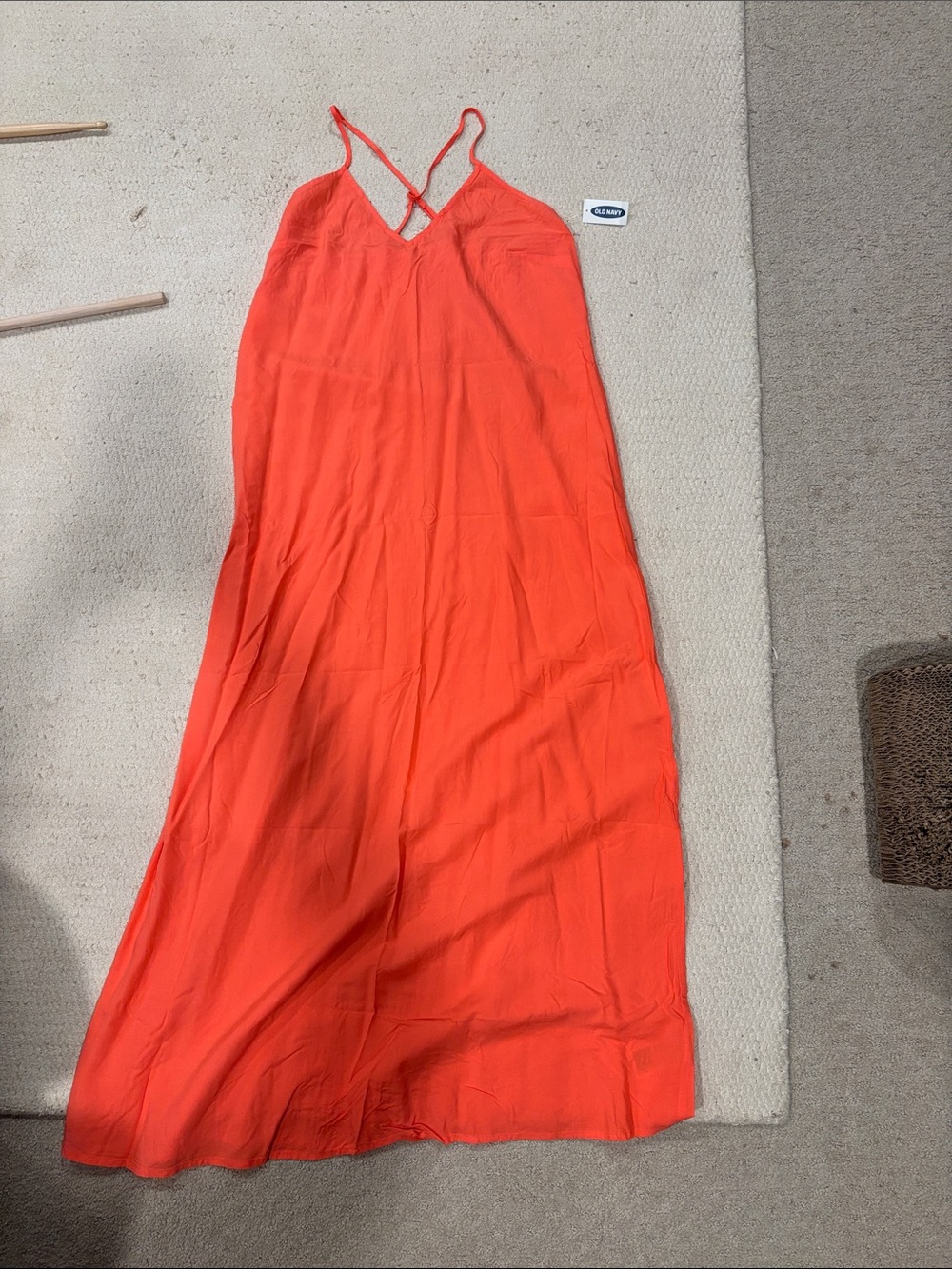 Old Navy Bright Coral Spaghetti Strap Maxi Dress